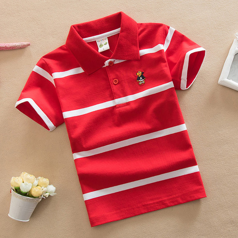 Cotton children's short-sleeved t-shirt small and large children's men's summer POLO shirt 0-13 years old school uniforms ► Photo 1/6