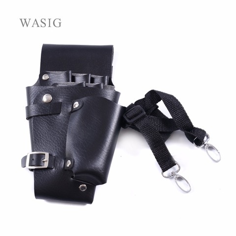 1Pcs Leather Hairdressing Case Tools Scissor Bag Barber Holster Pouch Holder Rivet Purse Adjustable Waist Shoulder Belt ► Photo 1/6