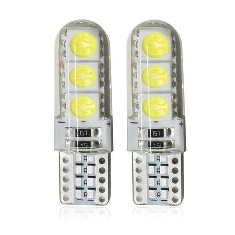 2x T10 5W5 W5W LED Bulbs Car interior Dome Reading Light 12V 7000K 6SMD Auto Wedge Side Clearance Lamp Silicone waterproof White ► Photo 1/6