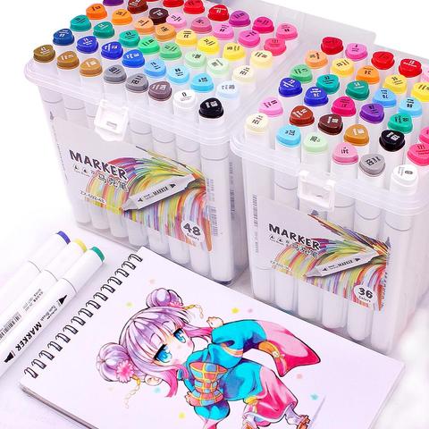 Bajotien Brush Tip Markers Art markers for Artists 60 Dual Tip