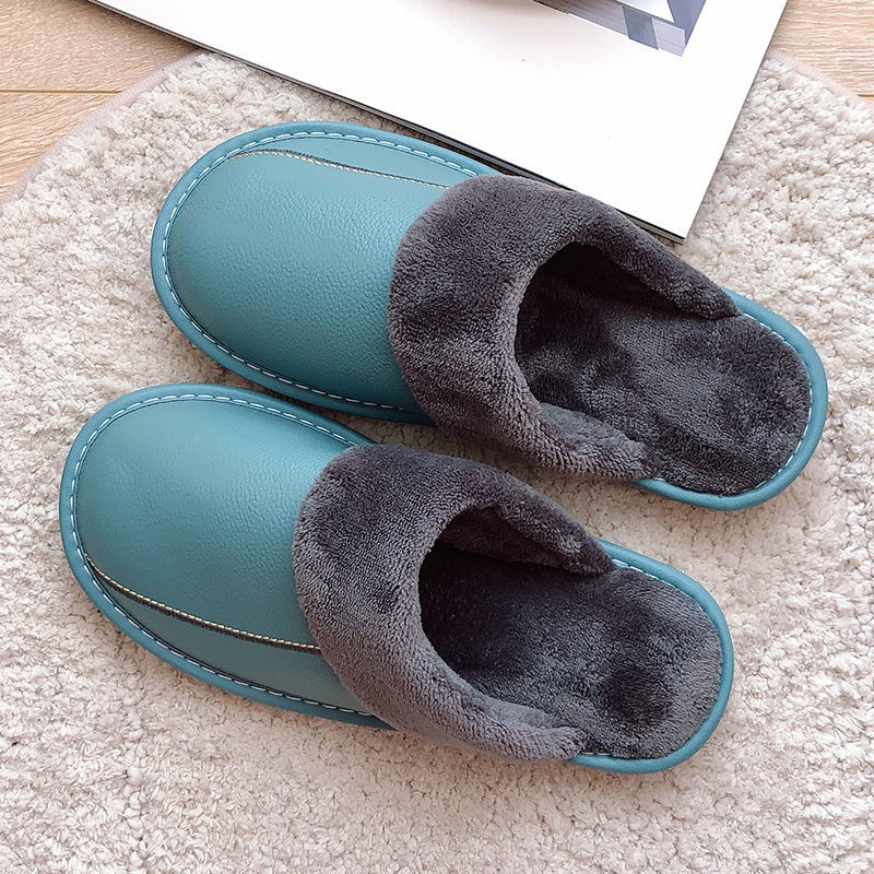 Women's home genuine leather slippers female furry shoes winter 2022 classic fur slippers woman indoor shoe ► Photo 1/6