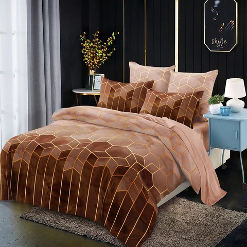 Bedding quilt cover, light luxury style gilt line geometric element Rolney quilt cover set (2 piece set-3 piece set) ► Photo 1/1