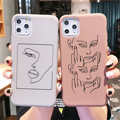 Face Abstract Simple Case 11 XR X Xs Max 8 7 6 Plus 6S Silicone Phone Cover Soft Coque Fundas - Price history & Review | AliExpress Seller - Shop5191041 | Alitools.io
