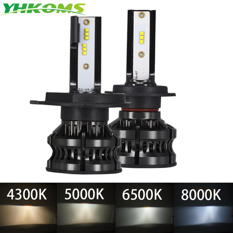 YHKOMS New Design 80W 16000LM H4 LED H7 LED Car LED Headlight 4300K 5000K 8000K ZES CSP H8 H11 H1 9005 9006 Auto Fog Light 12V ► Photo 1/6