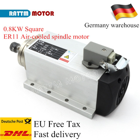 EU Delivery! Square 0.8KW Air-cooled Spindle motor ER11 24000rpm 400Hz ENGRAVING MILLING GRIND 6.5A ► Photo 1/1