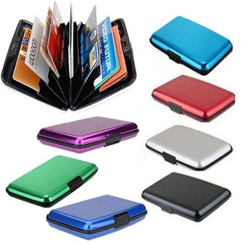 Glossy Multicolored Pocket Waterproof Wallet Business ID Credit Card Purse Cash Holder Aluminium Alloy(Outer) + Plastic( Inner) ► Photo 1/6