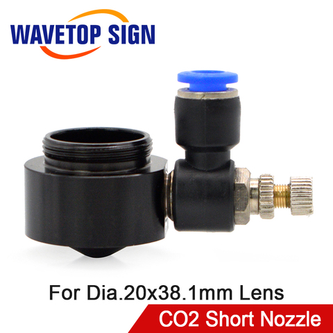 WaveTopSign Air Nozzle for Dia.20 FL38.1mm Focus Lens Co2 Short Nozzle with Fitting for Laser Head at CO2 Laser Cutting Machine ► Photo 1/6