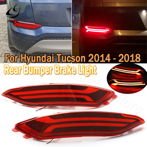 PMFC 2pcs Tail Lamp LED Rear Bumper Reflector Light Car Driving Brake Fog Trim Molding For Hyundai Tucson 2015 2016 2017 2022 ► Photo 1/6