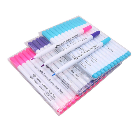 12 pcs/lot Water soluble pen DIY stationery Erasable Pens Grommet Ink Fabric Marker Marking Pens DIY Needlework Red Blue Purple ► Photo 1/6