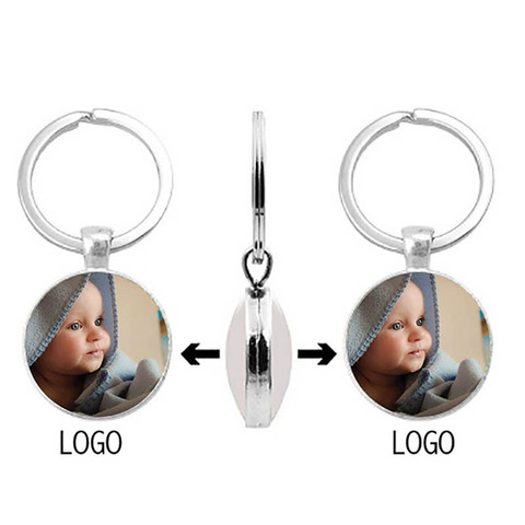 Double-Sided Personalized  Pendant Baby'S Custom Keychain Photo Mom Dad Grandparents' Parents Love A Gift For Family Member ► Photo 1/4
