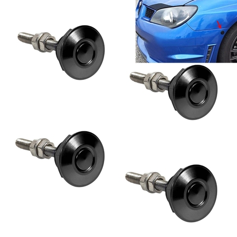 4X Push Button Quick Release Car Hood Bonnet Latch Pin Lock Bumper Clip Black ► Photo 1/6