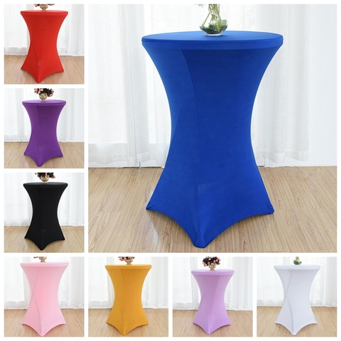 22 Colours Wedding Table Cover Spandex Cocktail Table Cloth Lycra High Bar Table Linen Banquet Hotel Party Decoration ► Photo 1/6