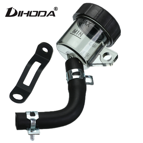 Universal Motorcycle Brake Fluid Reservoir Rear Master Cylinder Tank Oil Cup with Pipe Bracket For Honda Suzuki and most ► Photo 1/6