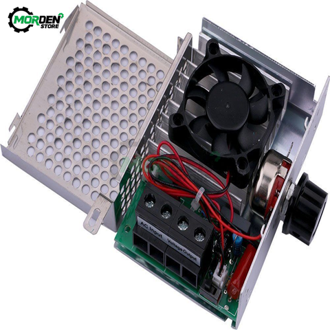 AC 110V 10000W SCR Voltage Regulator High Power Speed Regulation Temperature Controller Dimmer Thermostat Cooling Fan With Case ► Photo 1/6