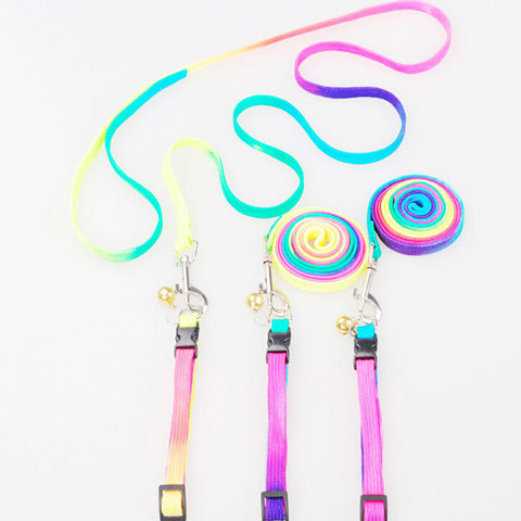 Soft Walking Harness Lead Adjustable Pet Puppy Chain 1.2M Rainbow Mascotas Pet Dog Puppy Leash ► Photo 1/6