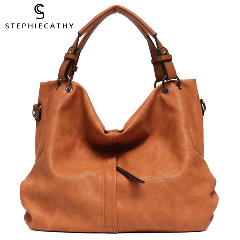 SC Big Casual Soft Tote Shoulder Bags for Women Large Vegan Leather Zipper Female Hobo High Quality Luxury Design Purses&Handbag ► Photo 1/6