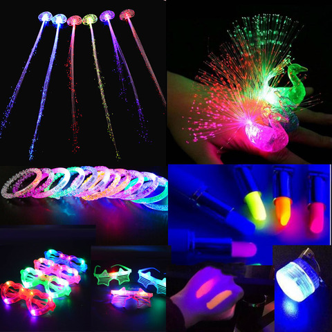 1pcs LED Light Toys Pigtail Braid Luminous Lipstick Blinds Glasses Bracelet Glow Rave  Party home decor wedding birthday ► Photo 1/6