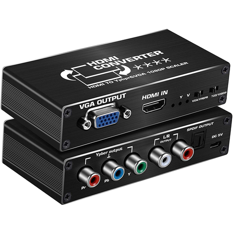 HDMI to YPbPr Scaler 1080P HDMI to Component RGB/5RCA or VGA Scaler Converter with Toslink SPDIF Audio Output for PC PS4 ► Photo 1/6
