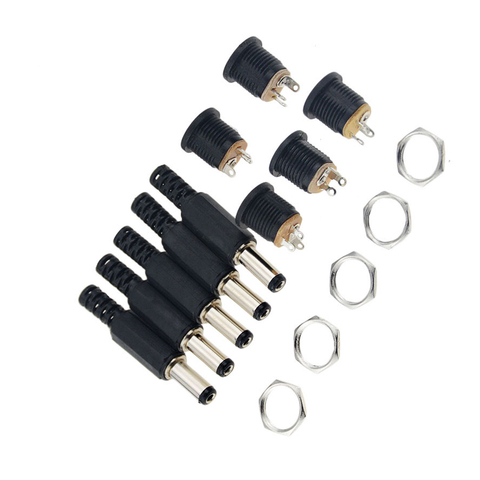 10PCS 12V 3A Plastic Male Plugs  Female Socket Panel Mount Jack DC Power Connector Electrical Supplies ► Photo 1/6