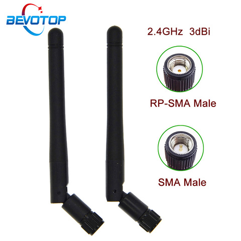 2 sets/lot 2.4GHz 3dBi WiFi Antenna Aerial SMA RP-SMA Male Connector Wifi Antenna For Wireless Router Antennas +15cm IPEX Cable ► Photo 1/5
