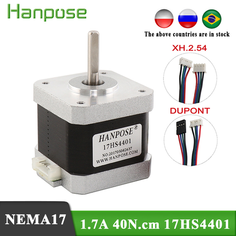 Free shipping 1pcs 4-lead Nema17 Stepper Motor 42 motor Nema 17 motor 1.7A (17HS4401) 3D printer motor and CNC XYZ ► Photo 1/6