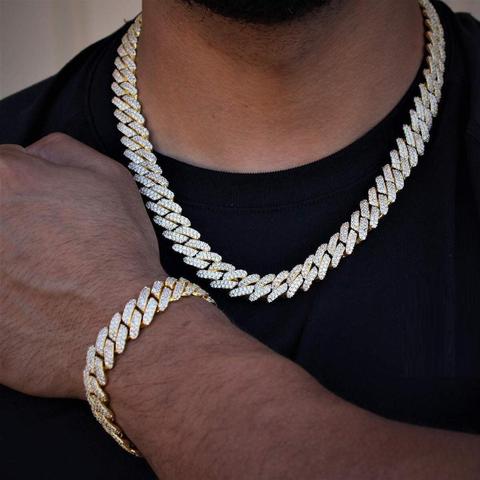 12MM 15MM 19MM iced out bling cuban chain necklace 5A cubic zirconia cz hip hop jewelry for men boy ► Photo 1/6