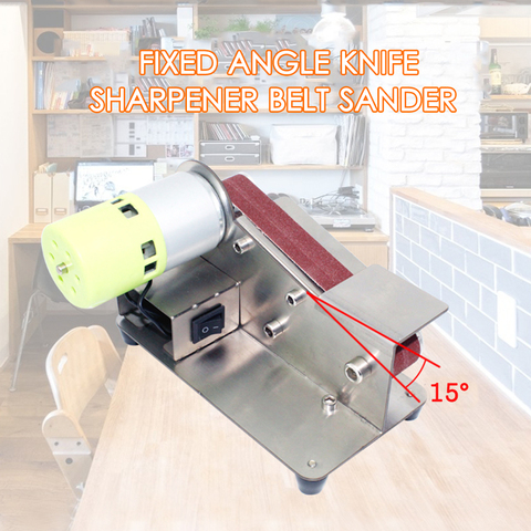 15-degree Fixed Angle Knife Sharpener Belt Sander 7 Level Adjustable Polisher 100W Polishing Machine with 10pcs Sanding Belts ► Photo 1/6