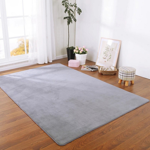 Solid Color Thick Coral Velvet Carpet Modern Living Room Area Carpet Bedroom Bedside Rug Tatami Crawling Mat Home Decoration ► Photo 1/6