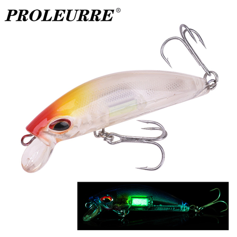 1Pcs Luminous Minnow Hard Fishing Lures 7cm 11g Winter Sinking Wobblers Artificial Plastic Bait Treble Hook Sea Pesca Tackle ► Photo 1/6