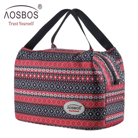 Aosbos Fashion Portable Insulated Canvas Lunch Bag 2022 Thermal Food Picnic Lunch Bags for Women Kids Men Cooler Lunch Box Bag ► Photo 1/6
