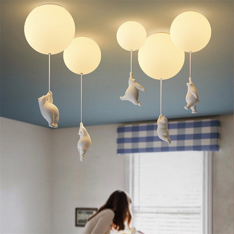 Modern Cartoon Bear LED Ceiling Lights Warmth Ceiling Lamps for Home Kids Rooms Bedroom Lamp Living Room Decor Lighting Fixtures ► Photo 1/5