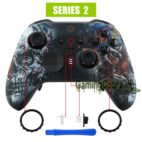 Tiger Skull Soft Touch Faceplate Front Housing Shell Replacement Kit for Xbox One Elite Series 2 Controller Model 1797 ► Photo 1/6