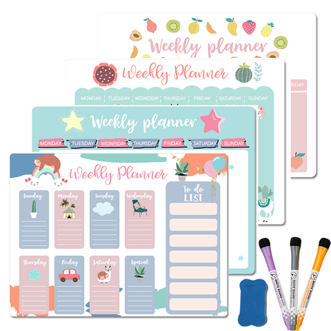 Magnetic Weekly Monthly Planner Calendar Magnet Dry Erase Markers Whiteboard for Notes Message Drawing Fridge Sticker A3 Size ► Photo 1/6