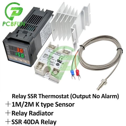 New Digital PID Temperature Controller REX-C100 REX C100 Thermostat + 40DA SSR Relay K Thermocouple 1m 2m Probe RKC Max 0-1300C ► Photo 1/6