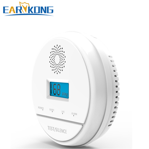EARYKONG LCD CO Sensor 433MHz Wireless Working Built In 85dB Siren Sound Carbon Monoxide Poisoning Warning Alarm Detector ► Photo 1/6