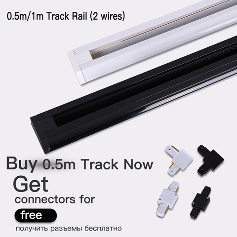 0.5M 1M Led Track Rail 220V Aluminum Led Track Light Rails Straight/L Shape Connectors for Track Rail Spotlight Track Lighting ► Photo 1/6