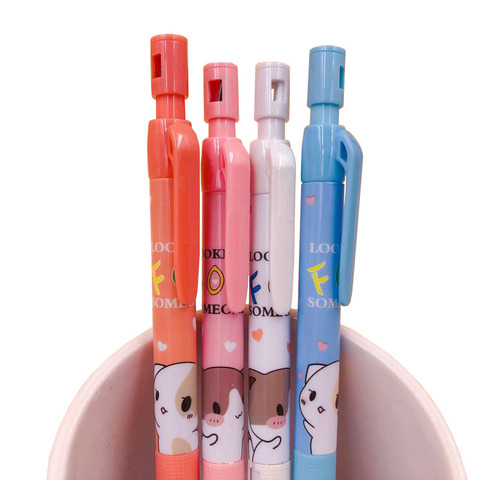 Cute Cat Automatic Pencil with Mini Sharpener 2.0Writing Point Drawing Design Painting Mechanical Pencil Black Refill Stationery ► Photo 1/6