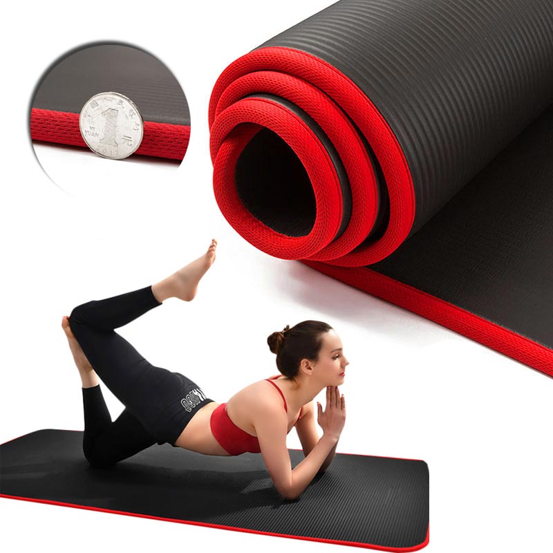 61 x 183cm Yoga Mat 10mm Thick Gym Exercise Fitness Pilates Workout Mat Non Slip 