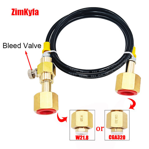 CO2 Tank Refill Station Charging Adaptor Transfer With 1.5m 5ft  Hose W21.8-14 TO W21.8-14(DIN 477) ► Photo 1/6