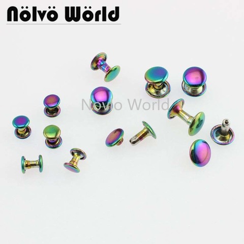 Nolvo World 20-100pcs 6mm 8mm10mm rainbow metal 2 sides nail decorative studs handbag rivet bags hardware nail ► Photo 1/3