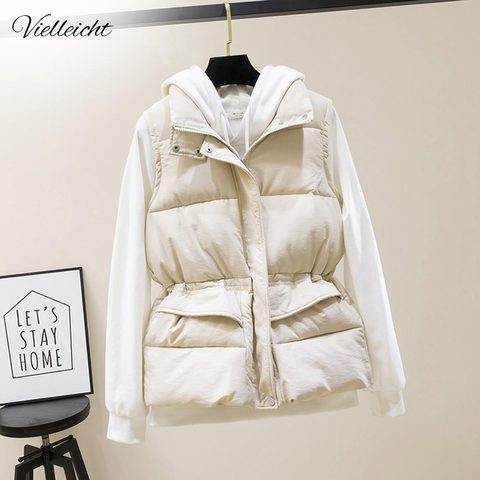 Vielleicht New Autumn Vest Chalecos Para Mujer Winter Vest Women Short Vest New Korean Stand Collar Down Cotton Waistcoat Female ► Photo 1/6