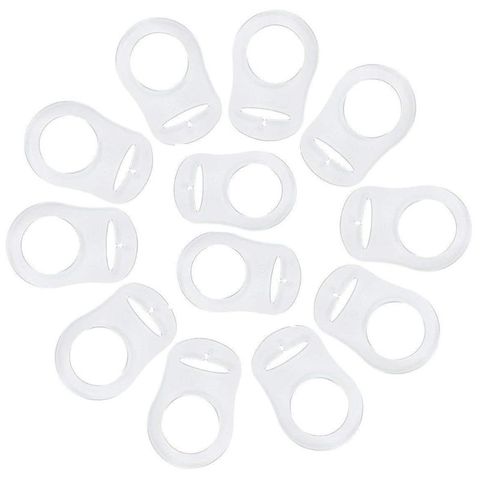 12pcs Transparent Silicone Button Ring Dummy Pacifier Holder Clip Adapter for Baby MAM Soother ► Photo 1/6