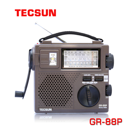 NEW TECSUN GR-88P GR-88 Digital Radio Receiver Emergency Light Radio Dynamo Radio With Built-In Speaker Manual Hand Power ► Photo 1/6