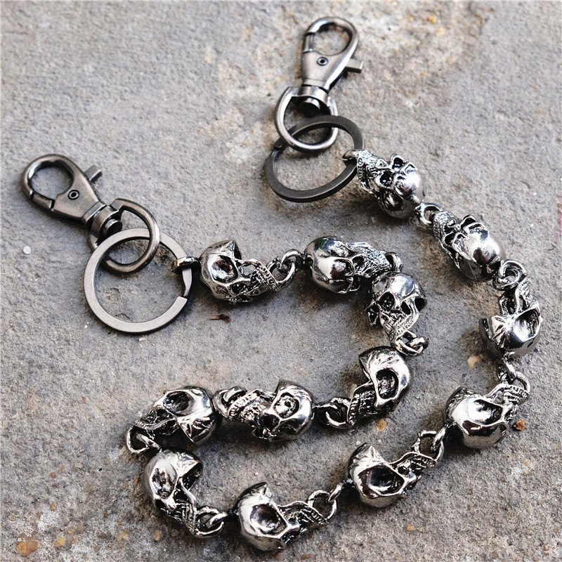 45cm Stainless Steel Punk Hip-hop Trendy Belt Waist Key Ring Trouser Chain  Male Pants Chain