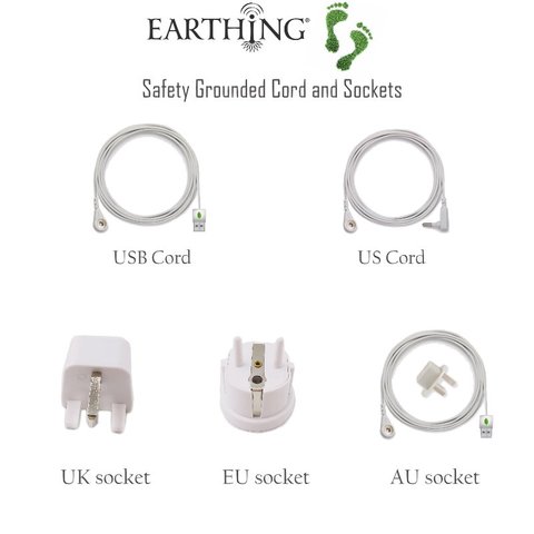 Earthing EU Socket plug with grounding cord for Earthing sheet /  pillow case / earthing mat ► Photo 1/6