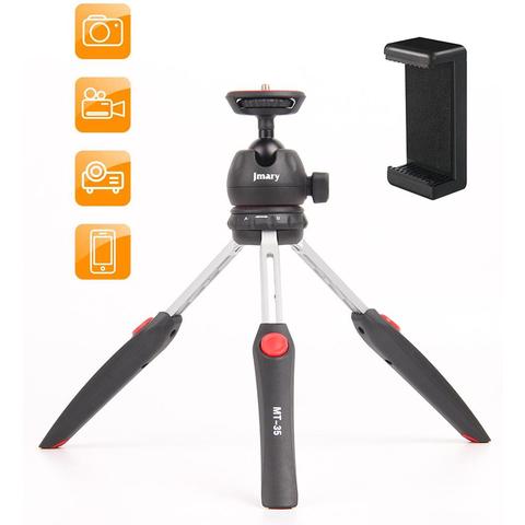 Original Table Tripod For Jmary MT-35 Convenient Telescopic Mini Tripod With Mobile E-clip For Mobile / SLR / Digital Camera ► Photo 1/6