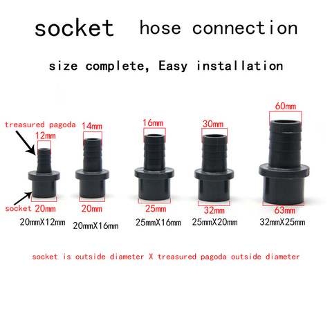 Hose connector pagoda direct PVC material hose direct hard and soft quick connect plastic pagoda connector socket 1 Pcs ► Photo 1/6