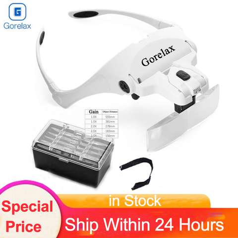 Headband Magnifier Tool with LED Lights