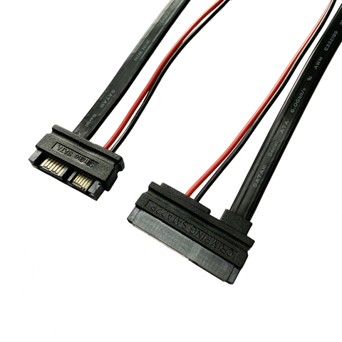 Frist link 6 inches Slimline 13 pin SATA Male to 22 Pin SATA Female Cable Adapter-SATAIII cable ► Photo 1/5