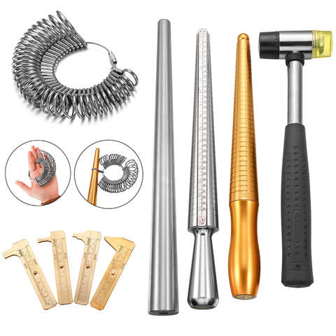 10 Styles Measuring Stick Ring Metal Enlarger Stick Mandrel Handle Hammers Ring Sizer Finger For Jewelry Making Measuring Tools ► Photo 1/6